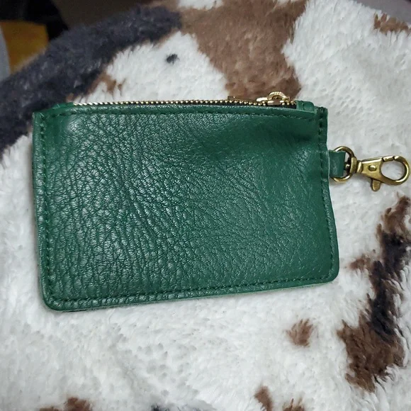 Portland Leather Zip-Zap Duo Leather Wallet Dual Zipper Closures Green Pebbled - Picture 4 of 14